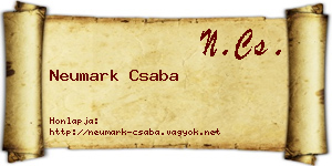 Neumark Csaba névjegykártya